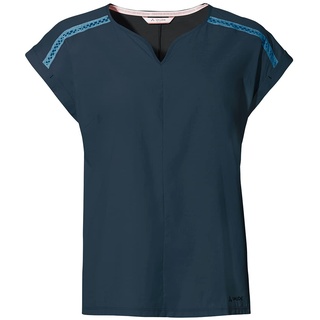 VAUDE Women's Skomer V-Neck T-Shirt II - Hybrid T-Shirt für Damen - Wandershirt - pflegeleicht, 38
