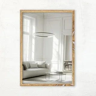 CLAMARO Vision Wandspiegel 80x80 cm Eiche Altholz mit Rahmen, 300+ Größen wählbar, Echtglas-Spiegel im Hoch- & Querformat montierbar - handgefertigt in Deutschland