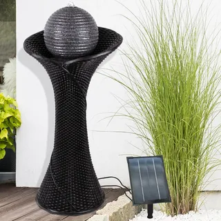 Solar Gartenbrunnen Brunnen Solarbrunnen Klassik-Garten Zierbrunnen Wasserfall Gartenleuchte Teichpumpe für Terrasse, Balkon, verbessertes Modell mit Pumpen-instant-Start-Funktion