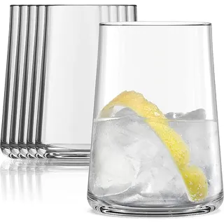 SAHM Weinglas Weingläser ohne Stiel 6er Set - Gläser Set 430 ml - Weißweingläser, 6-tlg., Glas, edles Weißweinglas