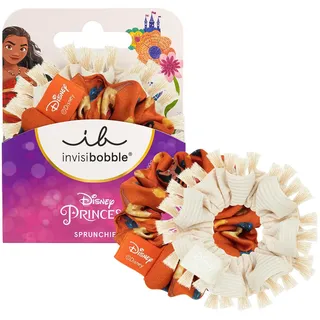 Invisibobble KIDS Scrunchie Disney Moana – Beige & Orange 2er Set – Haarschmuck Mädchen, Haargummis Mädchen, Hochwertiges Scrunchies Set für Kinder