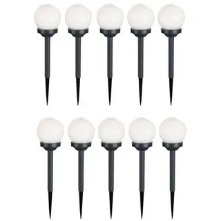 10er Set LED Außen Solar Lampen Kugel Design Erd Spieß Steck Leuchten Garten Weg Beleuchtung