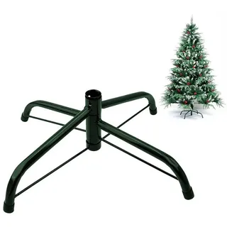 LuxusKollektion Christbaumständer Weihnachtsbaumständer Faltbarer Christbaumständer Metall Gummifüße grün