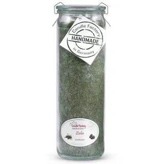 Landshop24 Duftkerze Candle-Factory Duftkerze aus Stearin im Weckglas Big Jumbo (Duft "Zirbe), brennt bis zu 100h
