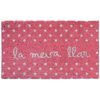 Laroom Fußmatte La Meva Llar, Jute & rutschfeste Unterseite, Rosa, 40 x 70 cm