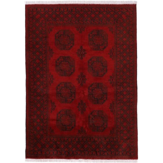 Orientteppich »Afghan Akhche«, rechteckig, 47760355-0 rot 10 mm