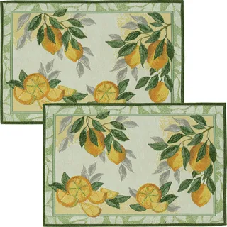 sander table + home Platzset Tischset "Lemon" 2er-Pack, Gobelin Motiv gelb|grün