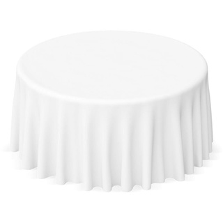 Gastro Uzal runde Tischdecke Weiß 160 cm 50% Polyester 50% Baumwolle