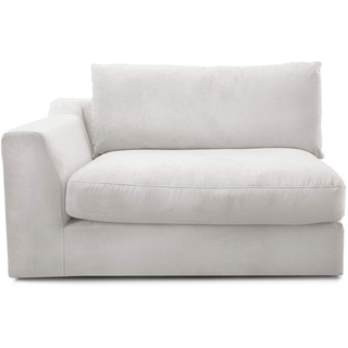 CAVADORE Sofa-Modul "Fiona"mit Armteil links / individuell kombinierbar als Ecksofa, Big Sofa oder Wohnlandschaft / 138 x 90 x 112 / Webstoff beige