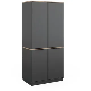 Vicco Drehtürenschrank Betti 82 x 179 x 50 cm Anthrazit/Eiche