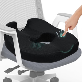 ZHOOGE Sitzkissen Orthopädisch Sitzring HämorrhoidenSteißbein Kissen, Donut Sitzring, Orthopädisches Sitzkissen, Memory Foam Steißbeinkissen für Auto, Sofa, Büro & Rollstuhl, A-Schwarz, Groß
