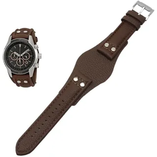 QTYQWC Echtes Lederarmband für Fossil CH2592 CH2564 CH2565 CH2891CH3051 Armband 22 mm Herren-Tablettarmband mit Nietenstil