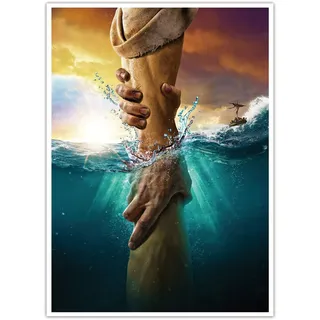 Hanyosa Jesus-Poster "Die Hand Gottes", Bild von Jesus, Leinwand, Wandkunst, Jesus-Druck, christliche Dekoration für Wohnzimmer, 61 x 91 cm