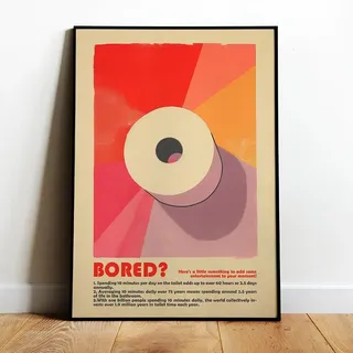 Lustige Toilette Kunst Badezimmer Drucke Gäste Wc Rosa Poster Maximalist Wand Kunst Bilder Retro Büro Leinwand Malerei 21X30Cm Kein Rahmen