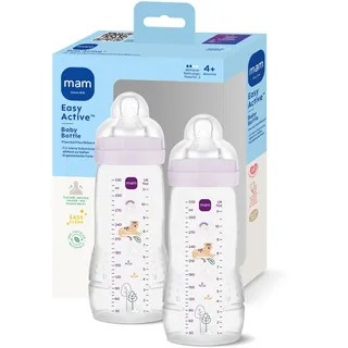 MAM Easy Active Baby Bottle | Silikon 330 ml, - Tiger - Gr. 2,