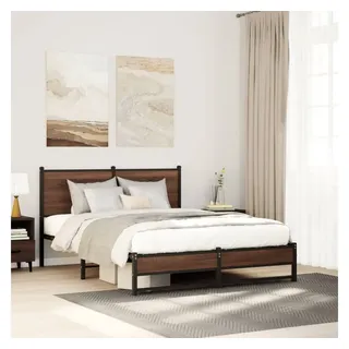 vidaXL Metallbett 140 x 190 cm Braun