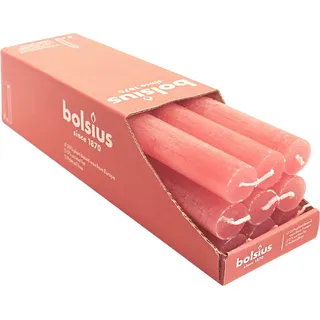 Stabkerzen Rustik, 23/270 mm, Rosa Blüte, BOLSIUS, Brenndauer ca. 13h, 9 Stück pro Verpackung