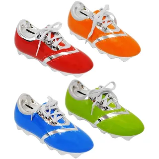 alles-meine.de GmbH 1 Stück Spardose - Fußballschuh/Sportschuh - Schuh - mit echten Schnürsenkel ! - stabile Sparbüchse aus Porzellan/Keramik - Fußball - lustig witzig ..
