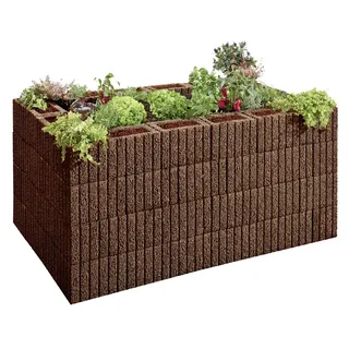 Kann Hochbeet-Set Pflanzstein Mini 170 x 110 x 80 cm braun