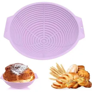 Famanu Silikon Brotbackform - Zubereitung von Sauerteig - 24,9 cm Durchmesser - Lila