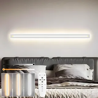niuniaj 30W LED Wandleuchte Innen 120CM Wandlampe mit Fernbedienung | Dimmbar 10%-100%,3000K-6000K,Moderne Wandbeleuchtung Weiß für Schlafzimmer Korridor Wohnzimmer Treppe Kinderzimmer Küche