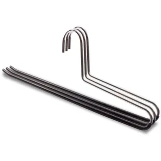 famy.Shop 20 Stück hochwertige Hosenbügel aus Metall, rutschfeste Gummierung, EXTRA 40cm Länge, verchromt, schwarz