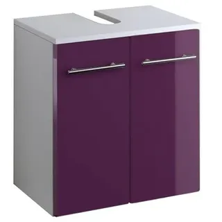 Bad Waschbecken Unterschrank Parma in hochglanz aubergine 50 cm breit