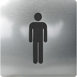 Wc Symbol Mann Selbstklebend, 100 X 100 Mm, Kunststoff Edelstahl-effekt