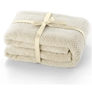 Wohndecke Decke Microfaser Wohndecke Tagesdecke Fleece, DecoKing, weich sanft kuschelig skandinavischer Stil beige 150 cm x 200 cm