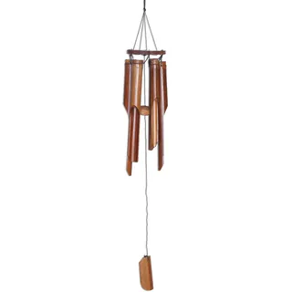 Großes Ca. 80cm Windspiel Klangspiel Feng Shui Garten Wetterfest Bambus Fair Trade Bambusrohr