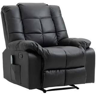 Homcom Massagesessel Fernsehsessel Kunstleder 94 x 99 x 99 cm Schwarz elektrisch
