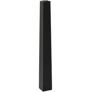 VIVANNO Kerzenhalter Kerzenständer Obelisk Schwarz Matt, 100 cm Bodenvase | Deko Dekosäule aus Metall für Stumpenkerzen und Trockenblumen, 100x11x11 cm, abnehmbare Metallplatte, modernes Design