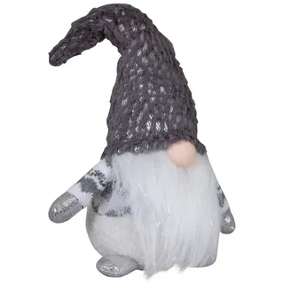 Christmas Paradise Weihnachtsfigur Wichtel 27cm (40cm) sitzend (Deko Figur, 1 St), Weihnachten, silber-grau schwarz