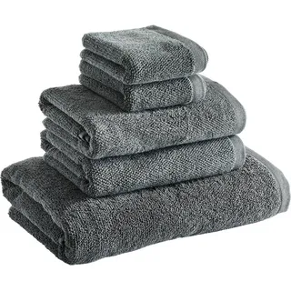 Marc O'Polo Frottierset, Anthrazit, Textil, 5-teilig, Uni, Gots, Badtextilien, Handtuch-Sets