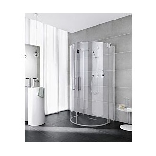 Kermi Pasa XP Halbkreis-Duschkabine Pendeltür PXZ10088181AK 88/85,5-88,5x185cm, silber mattglanz, ESG klar