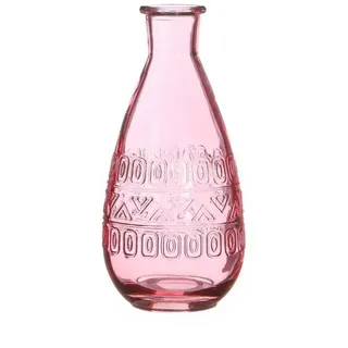 NaDeco Glasflasche 'Rome', Höhe 15,8cm, Durchmesser 7,5cm, viele Farben zur Auswahl | Glasvase Dekoflasche | Glas-Flaschen | Deko-Vasen | Kleine Flaschen | Deko-Blumenvase, Farbe:Hellpink