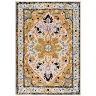 KADIMA DESIGN Traditioneller Wollteppich, in Gelb-Grau, `Soar Andy`. 160x230 cm, | Kadima Design