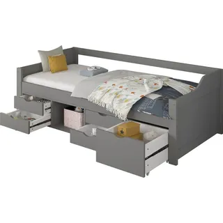 Home Deluxe Kinderbett Cosmos 90 x 200 cm Holz grau