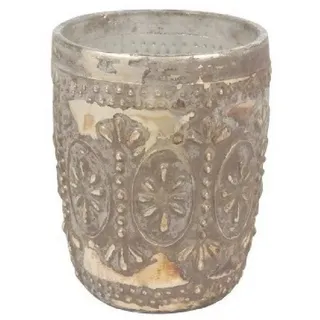 Baroque Collection Teelichthalter Baroque Collection Teelicht 10 cm 10x8x8 Glas Weißes Gold