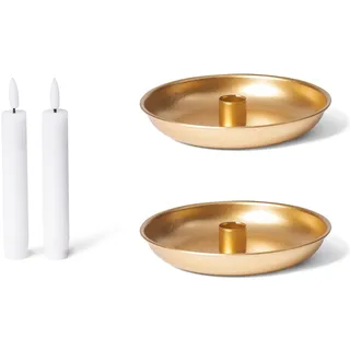 Novaliv Stabkerzenhalter 2x 18cm Gold