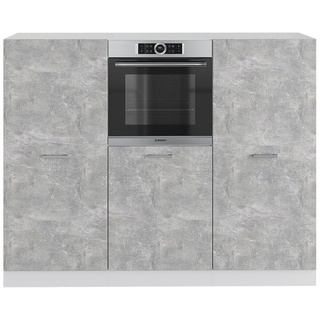 Vicco Küchenzeile R-Line, Beton/Weiß, 180 cm ohne Arbeitsplatte weiß