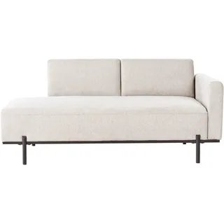 Beliani Chaiselongue Kunstleinen 2-Sitzer Hellbeige