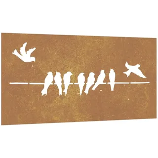 vidaXL Garten-Wanddeko 105x55 cm Cortenstahl Vogel-Design