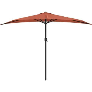 vidaXL Balkon-Sonnenschirm Alu-Mast Terrakotta 300x155x223cm Halbrund - Groß