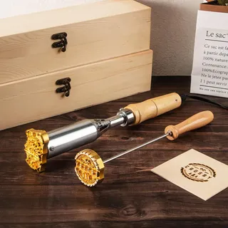ACRSIKR Brennstempel für Holz Eigenes Logo, Personalisiertes Stempel,Metall-Brandeisen für Leder Holz Backen Geschenke