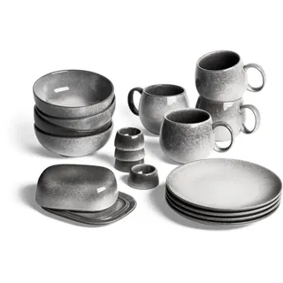 Springlane Misty Cliff Frühstücksset 17-tlg. grau