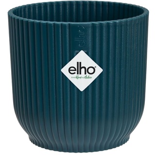 elho Vibes Fold Rund Mini 11 Pflanzentopf - Blumentopf für Innen - 100% recyceltem Plastik - Ø 11.1 x H 10.5 cm - Blau/Tiefes Blau