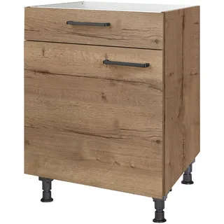 Nobilia Kochfeldumbauschrank Structura, Eiche dunkel, Holzwerkstoff, 1 Schublade(n) Schubladen, einzeln stellbar, 60x87x56 cm, Blauer Engel, Pefc, Goldenes M, Made in Germany, DGM-Klimapakt, Zusatzausstattung erhältlich, Küchen, Küchenmöbel, Küchenschränke, Geräteumbauschränke