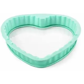 kaiser24 Valentinstag Herz Kuchenform 20 cm – Silikon Backform mit Glasboden, Servierplatte, Antihaft, Mikrowelle & Ofen