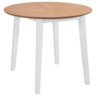 vidaXL Esstisch Ø 90 cm weiß